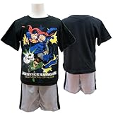 JUSTICE LEAGUE（ジャスティスリーグ）半袖Tシャツ＆ハーフパンツセット５才（ブラック×グレー) [Baby Product]