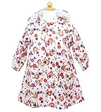 Daddy Oh Daddy（ダディ オ ダディ） ガール＆フラワー柄レインコート　オフホワイト【B81891】 (M（110cm）)