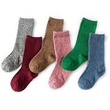 Vwu 6ペアBoys Girls Over The Calf Socksソリッドカラーパイルソックス1 – 9y カラー: マルチカラー