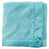 Carters Soft Blue Blanket Supersoft w/ Matte Satin by Carter's