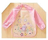 2ピースEVA透明防水スリーブビブベビーフィードスモックC、0~2年