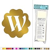 文字W in Flower初期 – Fun Kids女の子ベビー部屋 – ビニールステッカーデカール壁アート装飾 ゴールド 061116W5385_MetallicGold