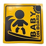 BABY IN CAR 赤ちゃん 乗車中 ( 12cm マグネット ステッカー サーファー )