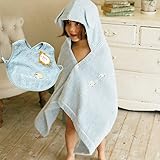 メレンゲ ギフトセット1（ブルー） フード付きバスタオル+スタイ1枚 今治産 (0～3歳用) のし・包装・メッセージカード対応