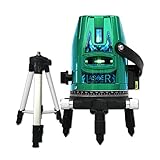 恒昌光電 5ライン GPS-5L グリーンレーザー墨出し器+エレベーター三脚セット 4垂直・1水平 4方向大矩ライン 10倍明るい 斜線機能 レーザー墨出し器