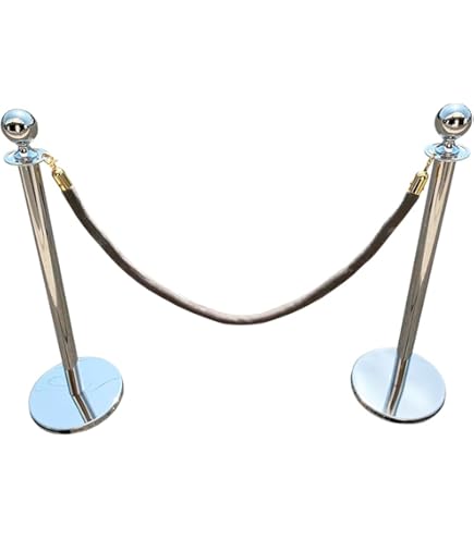 Amazon.co.jp: ポールパーテーション 2本 セット シルバーポール