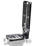 Ailunate L型プレート L型ブラケット Lプレート Lブラケット L字 カメラ 汎用 アルカスイス互換 黒 1/4インチネジ付き