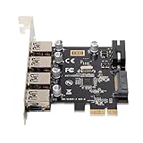 cablecc U3-038 4ポート PCI-E - USB 3.0 HUB PCI Express 拡張カードアダプター 5Gbps マザーボード用