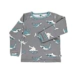 【Smafolk スマフォルク】T-shirt with shark Wild dove カラー:グレー p0000gxn ベビー トップス 長袖 出産お祝い キッズ 子供服