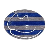オカ(OKA) うちねこ 洗えるラウンドマット 約52cm×67cm ブルー (丸 円形 マルチマット)