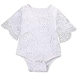 Sylvamorning ベビー カバーオール 半袖 ロンパース レース 女の子 ロンパース 可愛い 花柄 夏 薄手 肌着 カジュアル 0〜24ヶ月設定 60 70 80 90 100 ホワイト (9