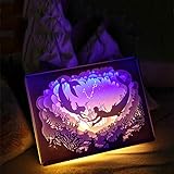 EFGS 3Dペーパー彫刻ランプ ステレオクリエイティブリモートペーパーカットライトボックス 温かい ロマンチックな雰囲気 ハロウィン クリスマス
