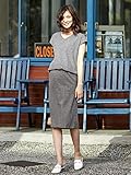 Angeliebe エンジェリーベ マタニティ ワンピース 授乳しやすい テレコ素材 Vネック ワンピ 妊婦服 産前 産後 アジャスター調節可 フリー 杢 グレー 22032 22032100