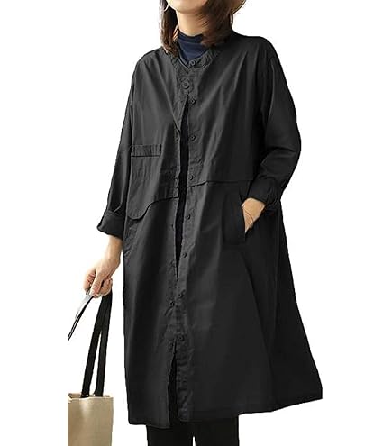 SM2 ナチュラル　丸襟　取り外し可能　スプリングコート　ブラック　M SM2 ナチュラル 丸襟 取り外し可能 スプリングコート ブラック M