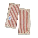 【日本製】よだれカバー2枚組 ストライプガーゼ（ピンク）