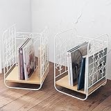 スタッキングマガジンラック２個セット ホワイト×ナチュラル