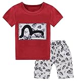 Cutelove 子供服 Tシャツ Tシャツ＆パンツ 上下セット 可愛い柄 半袖 ショートパンツ 男の子 赤ちゃん 夏 カジュアル