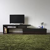 【商品名】日本製 セパレートタイプ 伸張型 ローボード テレビボード オーディオラック TVボード TV台 ブラック(木目) 北欧スタイル【サイズ】幅140～230×奥行44×高さ45.2cm MK