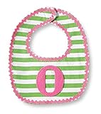 Mud Pie Baby Girl Striped Bib Monogrammed with Initial O by Mud Pie