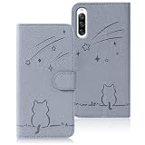 Rosbtib Xperia 10 IV ケース 手帳型 エクスペリア10 iv ケース 流れ星子猫 so-52c ケース SOG07 A202SO ケース 可愛い 猫柄 Xperia10 iv ケース 耐衝撃 xperia 10 iv スマホケース オシャレ 軽量 耐久性 スタンド機能 カード収納 PUレザー マグネット 着脱しやすい Xperia10iv カバー 6.0インチ対応（ピンク）