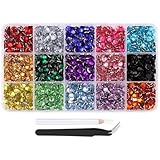 ラインストーン ネイルパーツ デコ B.ソリッドカラー 6mm 15色 約1500個 1色約100個入り カラフル 樹脂製 ハンドメイド パーツ うちわ ネイル DIY スマホ装飾 NYANDELMO ND-0264-R11-B-6mm