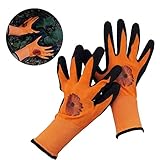 BesToop 芸用手袋 農業 L号、 コンフォートグリップ、 突き刺し防止　防水 スベリ止め、ウェットとドライの環境 植え付け 家事、作業用手袋、 運送、 荷物作業、園芸用手袋 (オレンジ)