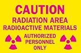 Brady 88746 Self Sticking Polyester, 7" X 10" Legend "Caution Radiation Area Radioactive Materials A