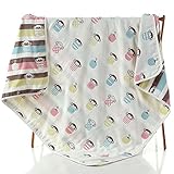 hannah 6重 ガーゼケット 天然コットン 大判 正方形 110×110 (おさる)