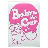 ピンク（桃色） 犬 ジャックラッセルテリア 風船 Baby in the car ベビー イン ザ カー ベビーインカー ステッカー 窓ガラス用シールタイ...