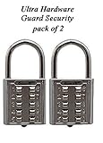 Ultra Hardware / Guard Security 55155 10 Digit Push Button Combination Padlock, 5 Digit Locking Mech