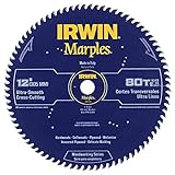 Irwin Tools 1807384 Marples Laser Cut 12-Inch 80-Tooth Hi-Alternate Tooth Bevel Circular Saw Blade [