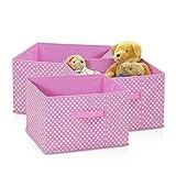 FURINNO 3-SD11144PK Laci Dot Non-Woven Fabric Soft Storage Organizer (3 Pack) Small Pink [並行輸入品]