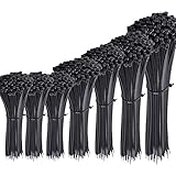 Austor 700ピースケーブルタイブラックナイロンケーブルジップタイセルフロックZip Ties in 4 / 6 / 8 / 10 / 12インチのホームオフィスガレージ、ワークショップ