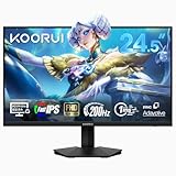 KOORUI ゲーミングモニター 24.5インチ IPS 200Hz 1ms GTG HDR400 非光沢 フルHD 90%DCI-P3ブルーライト軽減 HDMI DisplayPort Adaptive Sync VESA対応 G2511P