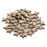 Fityle 木製の形　星形木　記号　小道具/家庭装飾品/縫製工芸品　子供のギフト　手工芸品　未完成の木製星形の手工芸品　全6種類 - 100個10x10mm