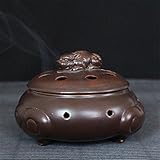 ホーム インテリア 置物 オブジェ お香 香炉 陶磁器 香炉 丸型 お香 立て 付き 陶器製 セラミック ハスの葉 癒し ギフト プレゼント (ラシューバー　キュウ) Lasuiveur