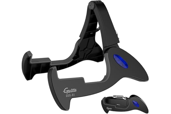GUITTO Guitar Stand Folding Universal Floor A Frame Instrument Holder for All Guitars Acoustic Classic Electric Bass Travel G