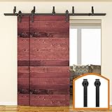 HomeDeco Hardware 室内ドア 引き違い戸 ダイニング 木製門吊り ドアレール 8 FT (2.44メートル)