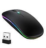 マウス 無線 ワイヤレス【超薄型＆Type-C充電式】bluetooth 高精度 高感度 静音 3段階DPI切替 2.4GHz 小型 光学式 左右対称 ブルートゥース コンパクト 軽量 握りやすい 簡単接続 持ち運び便利 パソコン マウス Mac/Windows/Surface/PC/Macbookに対応 (ブラック・7色ライト)