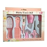 新生児用 ベビーハサミ 爪切りスーツ ベビーブラシ・くし 鼻吸い器 爪切り ベビー、新生児 爪切り 高品質 8個セット/4個セット (ピンク)