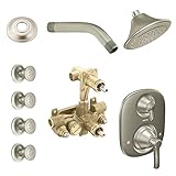 Moen KSPRO-SB-TS203BN Rothbury Vertical Spa Kit with Shower, Head, Arm, and Flange, Brushed Nickel [