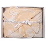 kontex(コンテックス)今治タオル ギンガムマカロン フード付きバスタオル&ハンカチセット(箱入り) イエロー