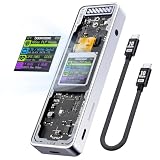 DOCKCASE M.2 NVMe SSD 外付けケース USB 3.2 Gen 2 Type-C (10 Gbps) 2230/2242/2260/2280サイズのNVMe PCIeに対応するハードディスクケース スケルトン設計 (銀)