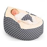 Rucomfy Luxury Cuddle Soft Stars Gaga Baby Bean Bag (Grey) by RUComfy