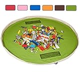 Block Bag Toy Storage Activity Play Mat Lego Organiser Soft Cotton Huge 60 inch (Green) [並行輸入品]