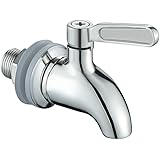 Refoiner ステンレス 蛇口 樽用 酒樽用 焼酎サーバー用 ジャグ用 飲み物 容器用蛇口 ワイン容器 交換蛇口 シルバー