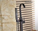Freestanding Bathtub Faucet Tub Filler Oil Rubbed Bronze Floor Mount with Handshower Mixer Taps
