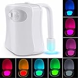 トイレセンサーライト、BeilanカラフルなモーションセンサートイレNightlightホームトイレ浴室ボディセンサーSeatライト夜ランプ8-color変更