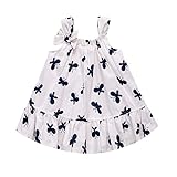 Cutelove 子供ドレス ガールズ 女の子 綿 春夏 キッズ 可愛い ノースリーブ おしゃれ 蝶プリント ワンピース 織ドレス プリンセスドレス