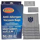 (1) - 5 bags (1 pkg) Miele F J M HEPA Allergen Canister Blue Collar Bags and Filters